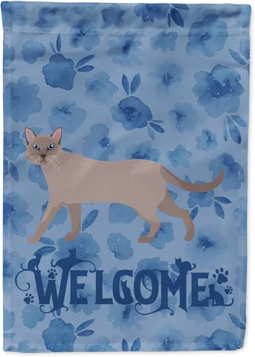 Vista 42 de Caroline's Treasures CK4813CHF - Bandera de bienvenida con gato abisinio azul, manga grande, para porche, para colgar en la pared, poliéster