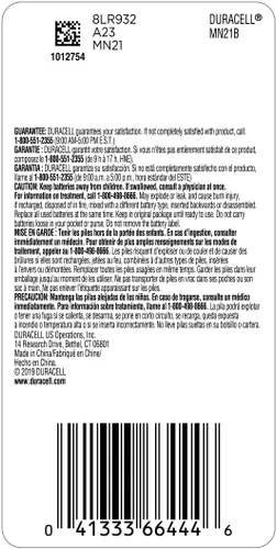 Vista 2 de Duracell - 2123 pilas alcalinas, larga duración, 12 voltios, batería especial para uso en el hogar y el negocio