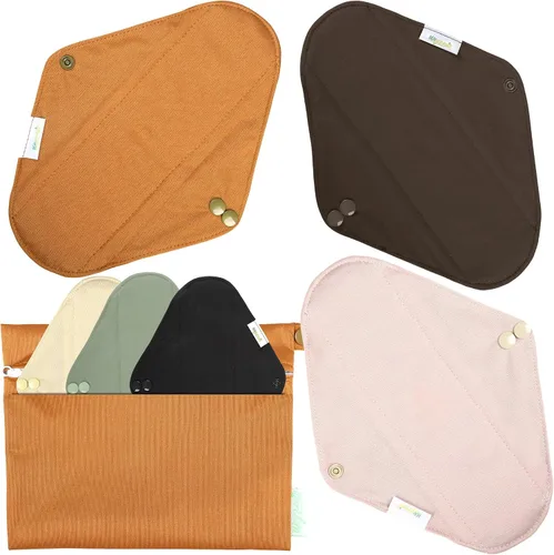 Vista 24 de wegreeco Almohadillas menstruales reutilizables de carbón – Almohadillas sanitarias reutilizables Forros de bragas reutilizables Almohadilla