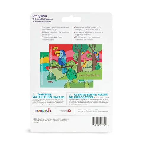 Vista 9 de Munchkin® Story Mat™, manteles individuales desechables sin BPA para niños, paquete de 18, 2 diseños