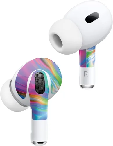 Vista 2 de MightySkins - Fundas compatibles con Apple AirPods Pro 2 – Prismatic Vortex Funda protectora de vinilo duradera y única Fácil de aplicar, quitar