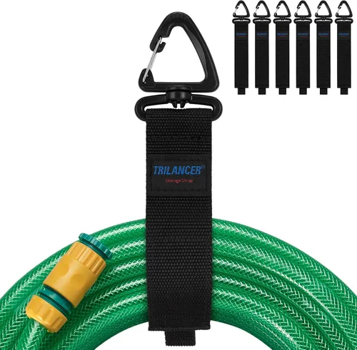Vista 8 de Trilancer - Correas de almacenamiento resistentes, organizador de cables y colgador (paquete de 10) Hook-and-Loop Straps with Triangular Buckle to