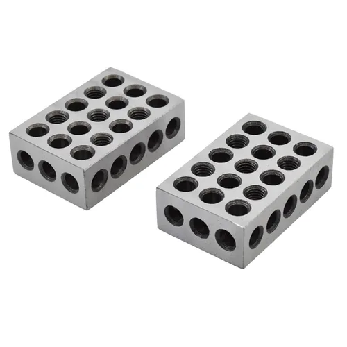 Vista 2 de 1 par de 1-2-3 bloques emparejados par con 23 agujeros de precisión Machinist Fresado 0.0002 in apto para fresadora plantilla