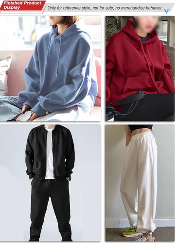 Vista 6 de BAWHO Mooie Sweatshirt Fleece Stof Hoodie Gebreide Dikke Dikke Dikke Plus Fleece Mooi Zacht Gevoel Houd EEN Goede Vorm Voor Het Naaien Van