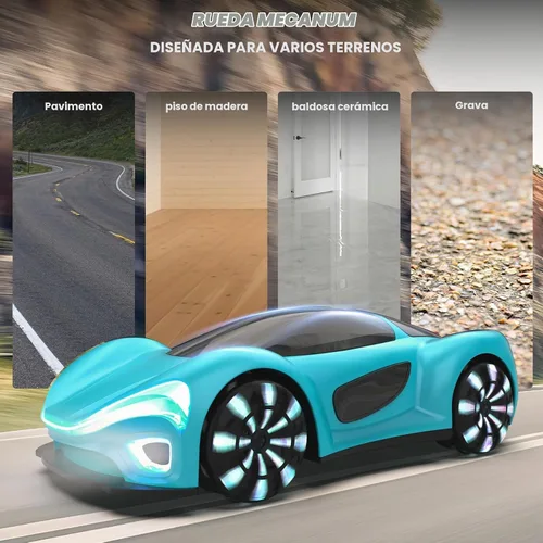 Vista 5 de SIMREX Auto de control remoto con detección de gestos con base de carga, juguete de auto de acrobacias a control remoto giratorio de 360°, tiempo