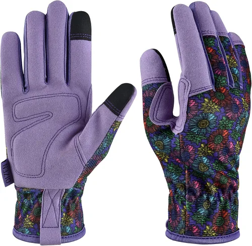 Vista 10 de Guantes de jardinería para hombres y mujeres, a prueba de espinas y resistentes a pinchazos, guantes de trabajo de seguridad y jardinería, regalos