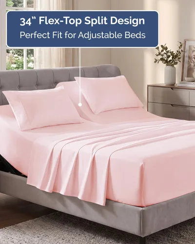 Vista 202 de Extra Deep Twin XL Sheet Set - 3 Piece College Dorm Room - White 01-Blanco