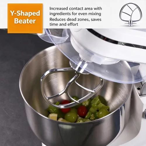 Vista 6 de 1500W Stand Mixer, 6-Speed Kitchen Mixer with Dough Hook, Whisk & Beater Black