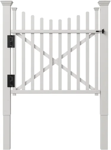 Vista 8 de Zippity Manchester Picket Fence Panels, White Vinyl DIY No Dig Kit Cerca de Manchester