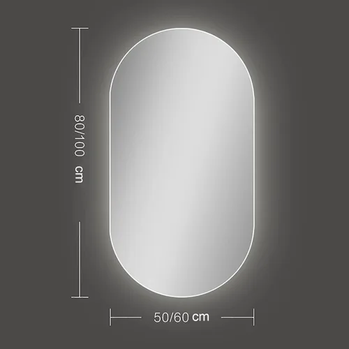 Vista 6 de DRSM Wall Mounted Mirror Oval Mirror Lighting LED Technology Backlit Bathroom Mirror Light Makeup Mirror Hallway Bathroom Mirror