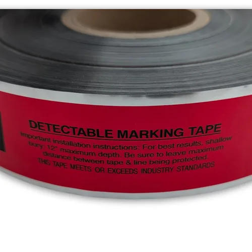 Vista 3 de ACE Supply Cinta de precaución de línea eléctrica enterrada, cinta subterránea detectable, 2 pulgadas x 1000 pies de longitud, 5 mil, cinta