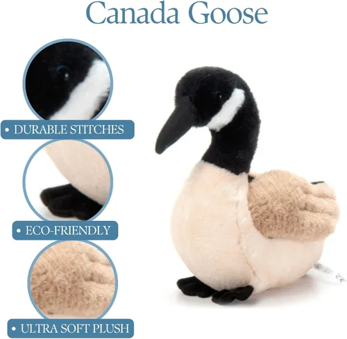 Vista 4 de The Petting Zoo Peluche de ganso de Canadá, regalos para niños, animales salvajes Onez, juguete de peluche de ganso, 12 pulgadas