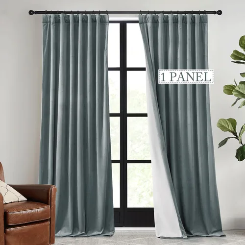 Vista 11 de RYB HOME Cortinas de terciopelo beige camello de 84 pulgadas, cortinas de ventana de 2 capas resistentes con cinta plisada, cortinas opacas