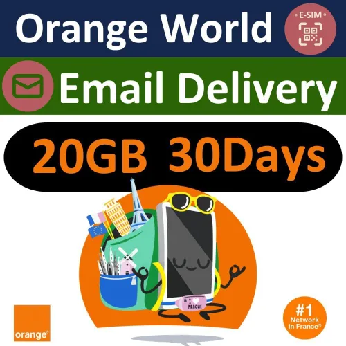 Vista 10 de Orange Holiday Europe Prepaid Sim 20GB Internet Data 30 días de uso Se permite la conexión de datos 30 minutos y 200 SMS de Europa a cualquier
