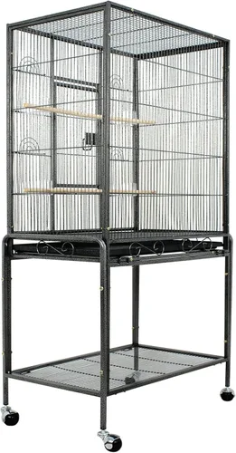 Vista 8 de SUPER DEAL Jaula grande de hierro forjado de 53 pulgadas para cacatúas, conure, periquitos, pinzones, Budgie, Lovebird Canary, casa mediana