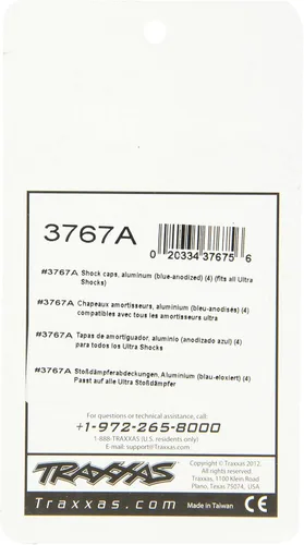Vista 2 de Traxxas 3767 Cubiertas de aluminio anodizado azul (se ajusta a Ultra Shocks) (juego de cuatro)