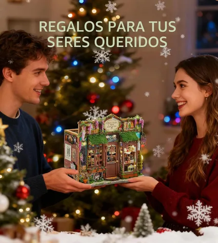 Vista 7 de Spilay - Kits de manualidades para rincón de lectura DIY para adultos, kit de rincón de lectura de cuento de hadas con luz LED, rompecabezas