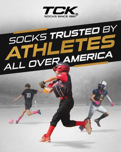Vista 5 de TCK Prosport Calcetines de tubo para béisbol, sóftbol, fútbol. Calcetines duraderos y con tecnología de absorción de humedad que cubren