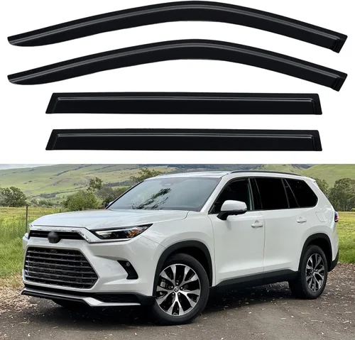 Vista 31 de YQAUTEC - Viseras para ventana, protectores contra la lluvia, compatibles con Subaru WRX 2015-2021, deflectores de viento para ventanas, viseras