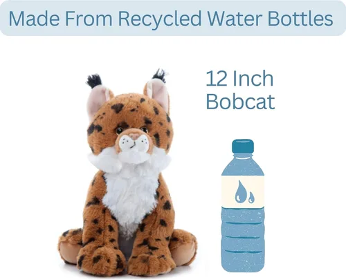 Vista 7 de The Petting Zoo Bobcat - Animal de peluche, regalos para niños, animales salvajes del zoológico Onez, juguete de peluche Bobcat de 12 pulgadas