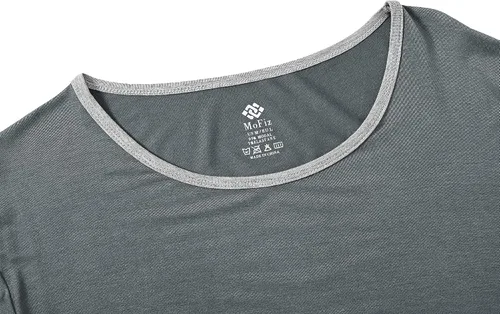 Vista 2 de MoFiz Conjunto de pijama para hombre, camisa y pantalones cortos, conjunto de pijama ligero y suave para hombre, conjunto de descanso con bolsillos