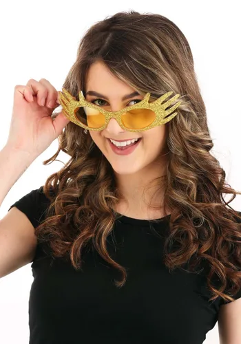 Vista 2 de Gafas Disfraz Manos con Brillo Dorado Multicolor