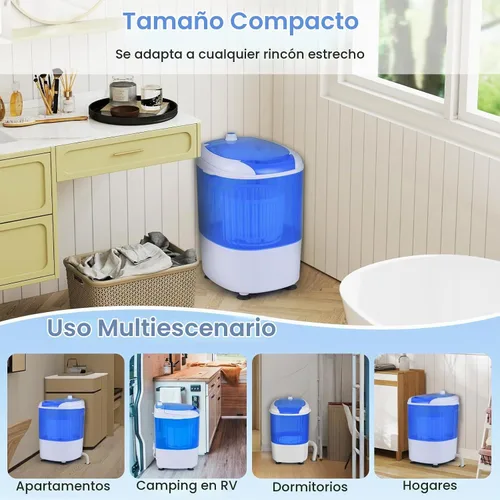 Vista 8 de ARLIME Mini lavadora y secadora, mini lavadora de lavandería de 5.5 libras Azul