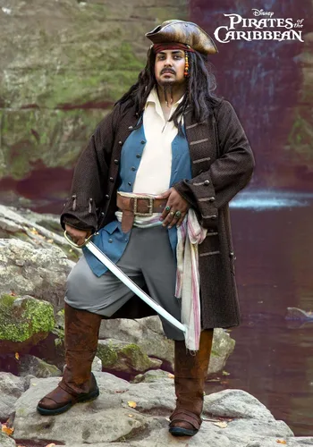 Vista 2 de Disfraz de pirata de Jack Sparrow para adultos, talla grande