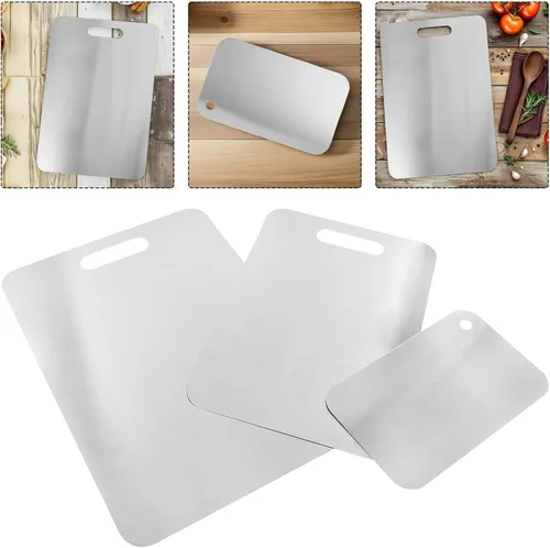 Vista 9 de 3pcs Double Sided Cutting Board Stainless Steel for Kitchen
