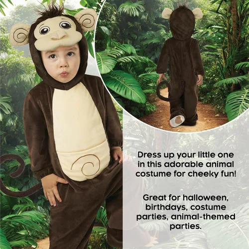 Vista 3 de Morph Disfraz de mono para niños pequeños, disfraz de mono de Halloween, disfraz de mono para niños