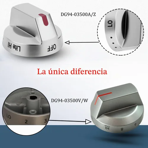 Vista 2 de DG94-03500A/Z para reemplazo de perillas de estufa de gas Samsung, DG94-03500U Repalce DG94-03500A, compatible con NX60T8111SS NX60T8311SS