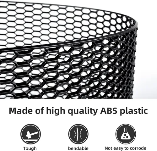 Vista 4 de AggAuto - Malla universal de plástico ABS para automóvil, 47 x 16 pulgadas, hexagonal, inserto para parrilla, parachoques, con orificios tipo panal