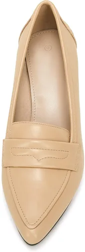 Vista 4 de Coutgo Zapatos de tacón bajo para mujer, tacón alto y puntiagudo, tacón alto de tacón alto, para oficina, boda, fiesta, zapatos tipo mocasín