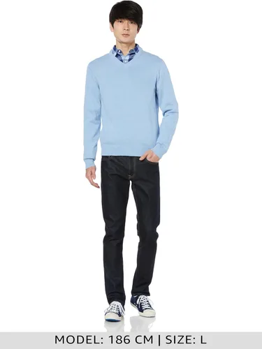 Vista 2 de Tienda Essentials Suéter con cuello en V, para hombre