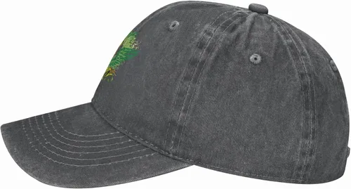 Vista 4 de Cowboy Hat Trendy Hats for Man and Women Djustable Four Season Outdoor Baseball Cap of Hell Skull with Angel Deep Heather