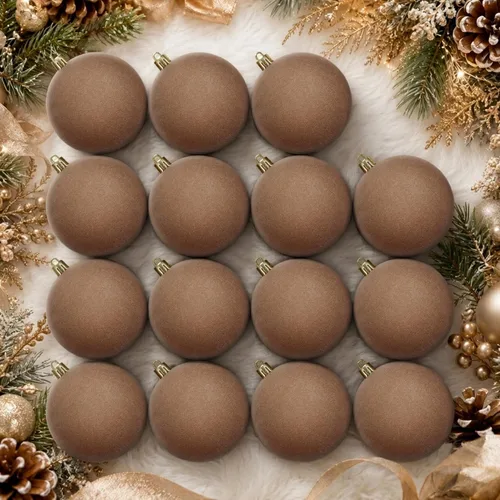 Vista 20 de 18 adornos de terciopelo para árbol de Navidad, juego de adornos de Navidad Azul polvo