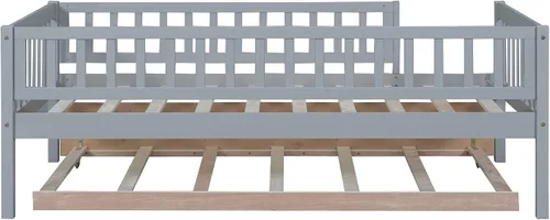 Vista 6 de Harper & Bright Designs - Cama infantil individual con barandillas