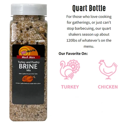 Vista 3 de Dizzy Pig Barbecue Company Black Label Series Seasonings - Mad Max Pavo BRINE (cuarto de galón)