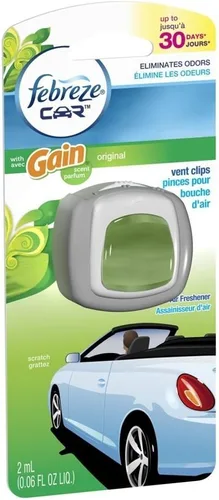 Vista 15 de Febreze Ambientador de coche con clip de ventilación, eliminador de olores, aroma ámbar automático, 2 clips