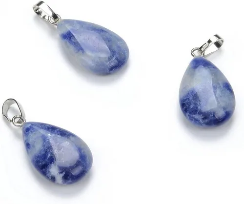 Vista 10 de Adabele Piedra semipreciosa natural de 0.787 pulgadas (0.787 in), colgante de gota de gota suelta para collar, aretes, llavero, colgante