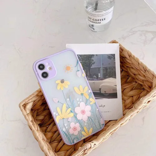 Vista 4 de Ownest Funda compatible con iPhone 11 Pro Max para PC transparente esmerilado 3D floral para niñas y mujeres y funda protectora de TPU suave