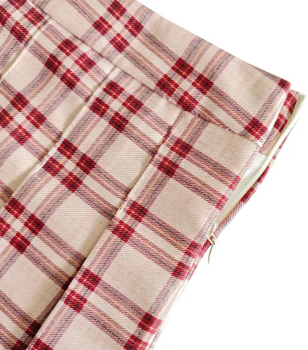 Vista 4 de TONCHENGSD Falda de tenis plisada de cintura alta para mujer 01 cuadros marrones