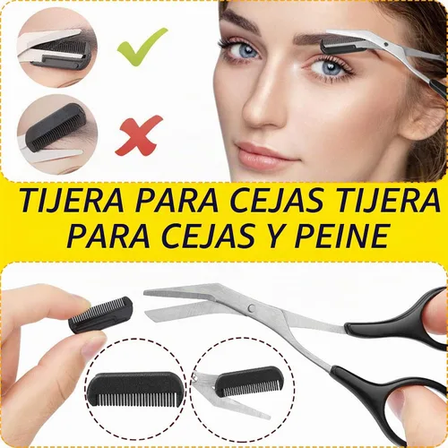 Vista 2 de ONEUPIN Kit de recortadora de cejas 12 en 1, herramienta multiusos para dermaplaning exfoliante, tijeras de cejas, maquinilla de afeitar de cejas