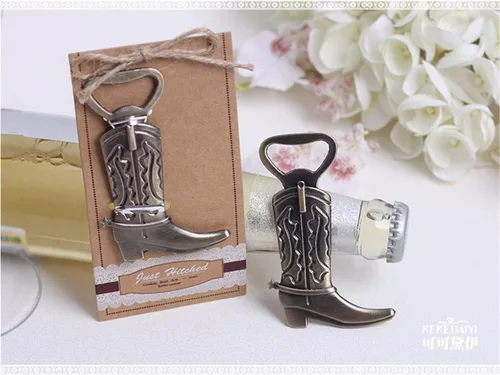 Vista 4 de Abridores de botellas para botas de vaquero con embalaje exquisito, 12 piezas de abridor de botellas de botas, accesorios de cerveza, abridores