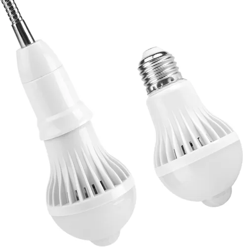 Vista 9 de Keenso Bombilla con sensor de movimiento E27 de 7 W, bombillas LED PIR con sensor infrarrojo inteligente, luz nocturna de encendido/apagado