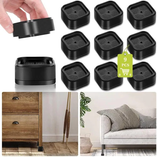 Vista 42 de Paquete de 12 elevadores de muebles de 1, 2 o 3 pulgadas, elevadores de cama ajustables resistentes para mesa, escritorio, sofá, silla, gabinete