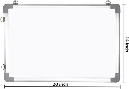 Vista 7 de Pizarra blanca de borrado en seco, 20 x 14 pulgadas (19.7 x 13.8 in) para pared, marco de aluminio para colgar para niños, dibujar y escribir enseñar