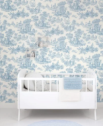 Vista 4 de NextWall Chateau Toile Papel Tapiz Despegar y Pegar (Blue Bell)