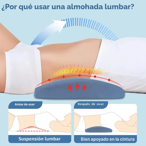 Vista 2 de Almohada de apoyo lumbar para aliviar el dolor de espalda: almohada de espalda baja para dormir - Almohada de cintura de espuma viscoelástica