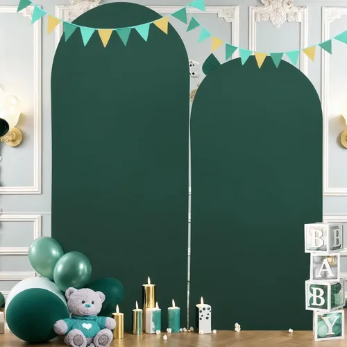 Vista 149 de Baby Blue Arch Backdrop Cover, 6FT Spandex Fitted Wedding Arch Stand Covers Round Top Chiara Backdrop Cover for Birthday Party Ceremony Banquet Azul